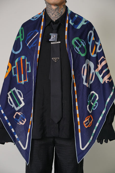 ⁠Hermes "Bouclerie Moderne en Casaques Giant Triangle" in Caban / Orange / Vert (Brand New)