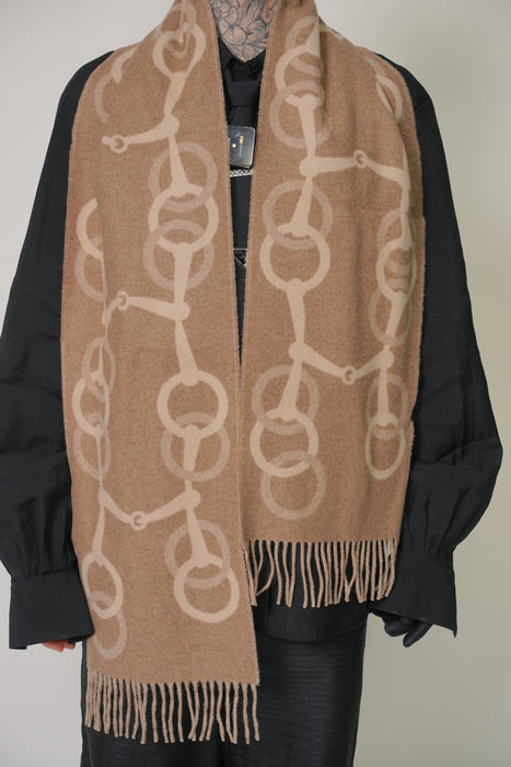 ⁠Hermes Any Mors Scarf in Glace Brown (Brand New)