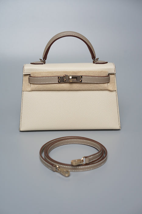 Hermes HSS Kelly 20 in Craie/Gris Asphalt Pmb (Brand New)