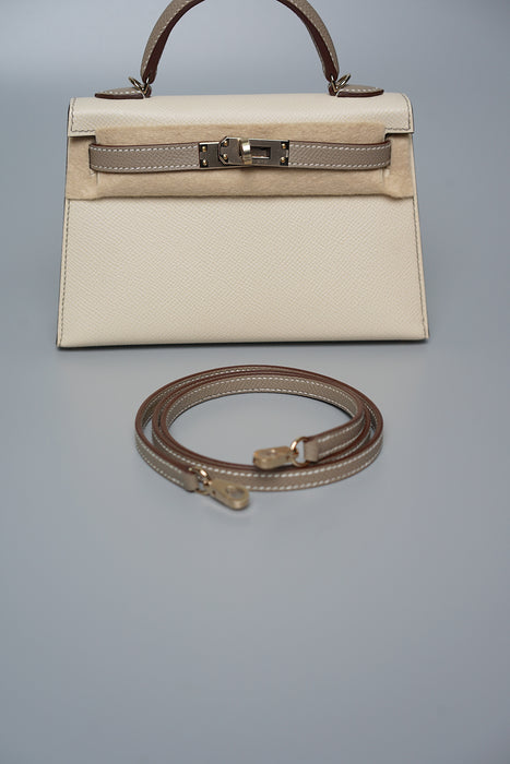 Hermes HSS Kelly 20 in Craie/Gris Asphalt Pmb (Brand New)