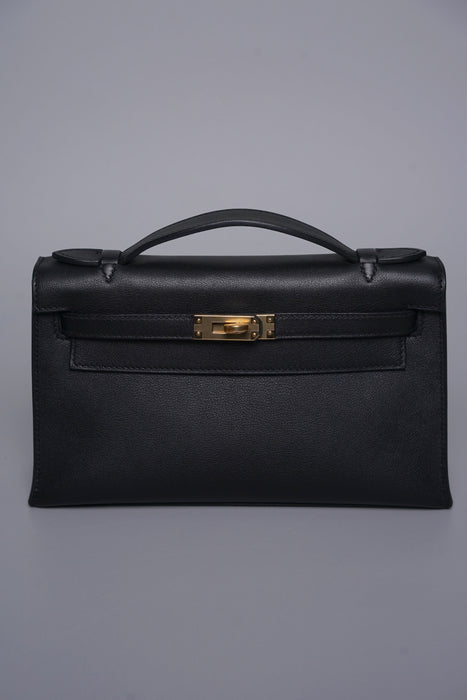 Hermes Kelly Pochette in Noir Ghw