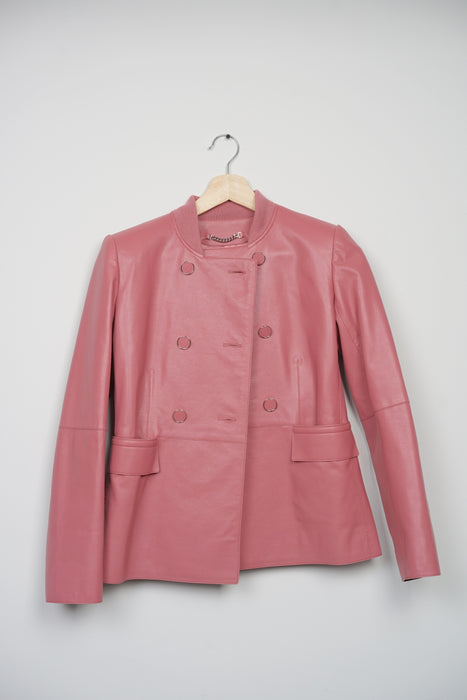 Hermes Chevre Jacket in Rose Poisan Size 36 (Brand New)