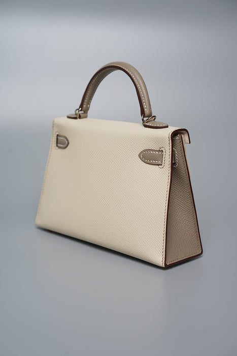 Hermes HSS Kelly 20 in Craie/Gris Asphalt Pmb (Brand New)