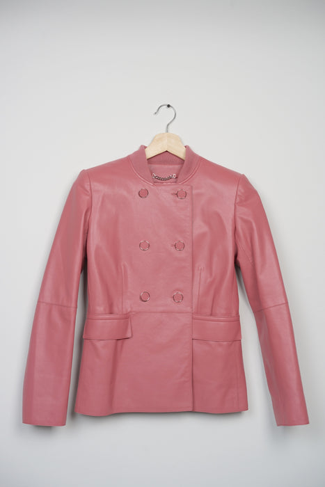 Hermes Chevre Jacket in Rose Poisan Size 36 (Brand New)
