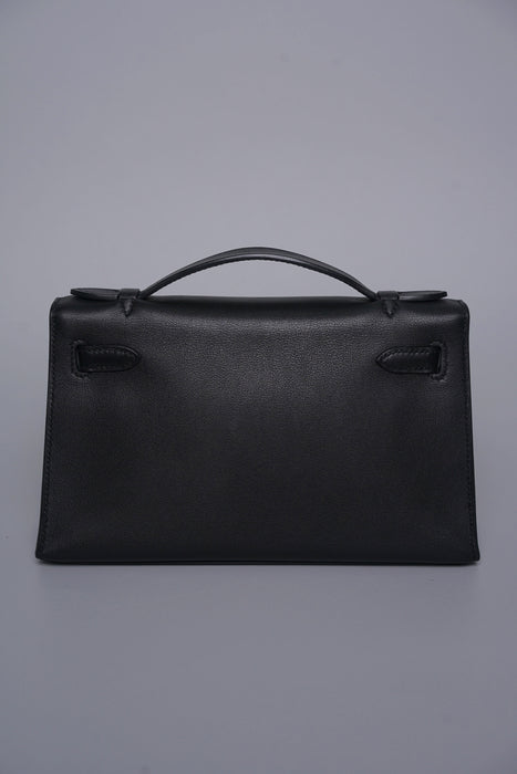 Hermes Kelly Pochette in Noir Ghw