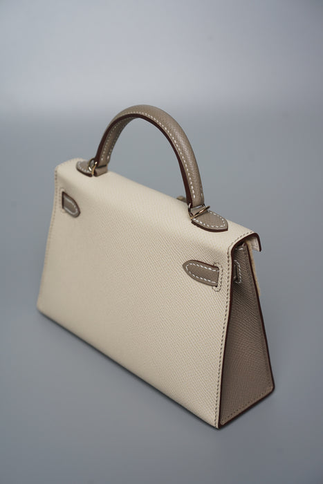 Hermes HSS Kelly 20 in Craie/Gris Asphalt Pmb (Brand New)