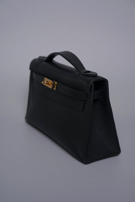 Hermes Kelly Pochette in Noir Ghw