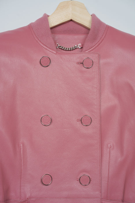 Hermes Chevre Jacket in Rose Poisan Size 36 (Brand New)