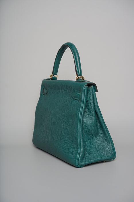 Hermes Kelly 28 in Malachite Togo Ghw