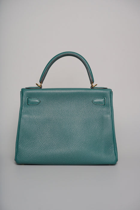 Hermes Kelly 28 in Malachite Togo Ghw