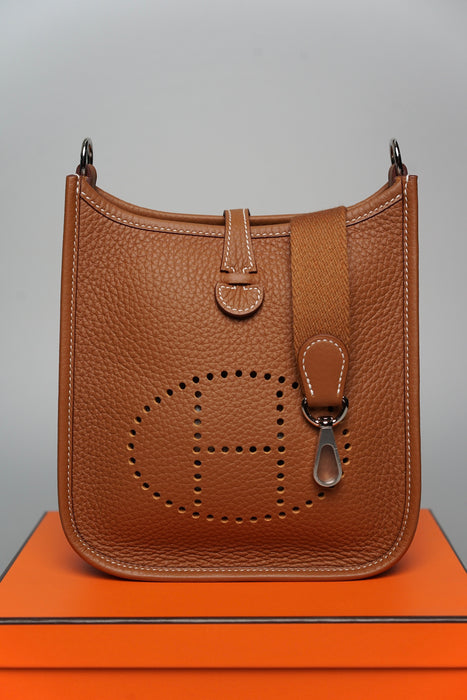 Hermes Mini Evelyne in Gold Phw (Brand New)