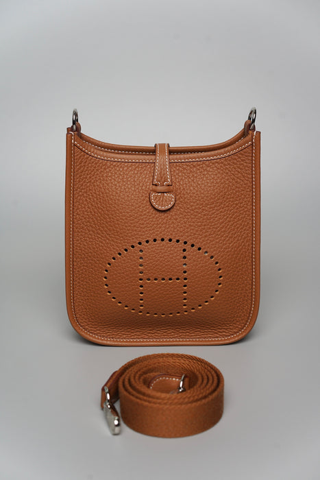 Hermes Mini Evelyne in Gold Phw (Brand New)