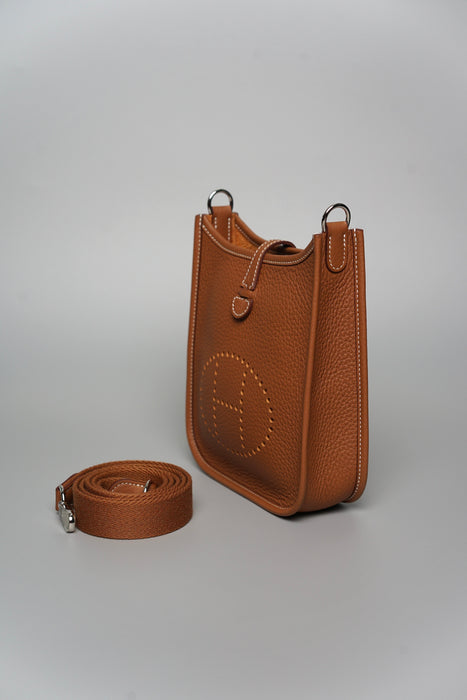 Hermes Mini Evelyne in Gold Phw (Brand New)