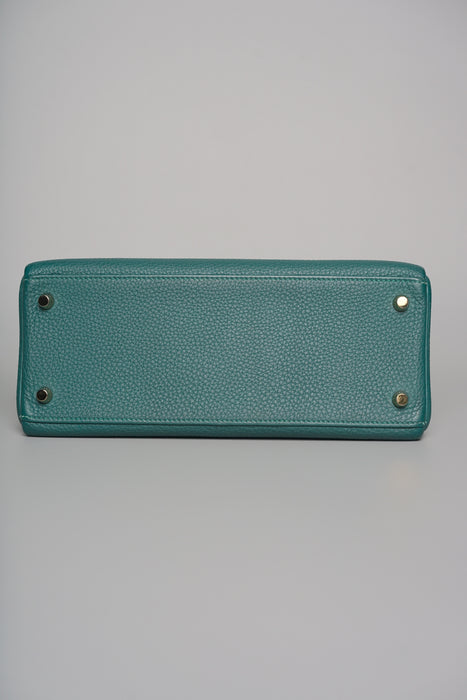 Hermes Kelly 28 in Malachite Togo Ghw