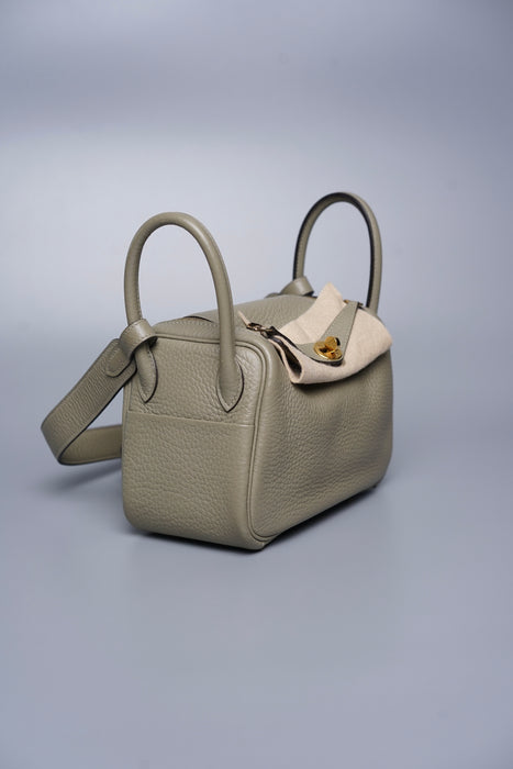 Hermes Mini Lindy in Sauge Ghw