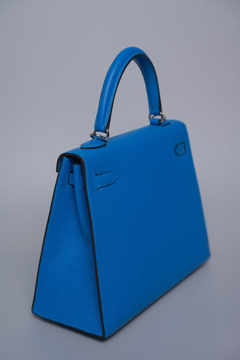 Hermes Kelly 25 in Blue Zanzibar Epsom Phw (Brand New)