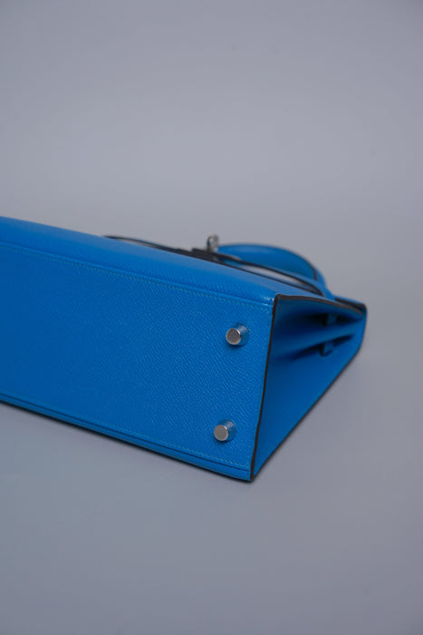 Hermes Kelly 25 in Blue Zanzibar Epsom Phw (Brand New)