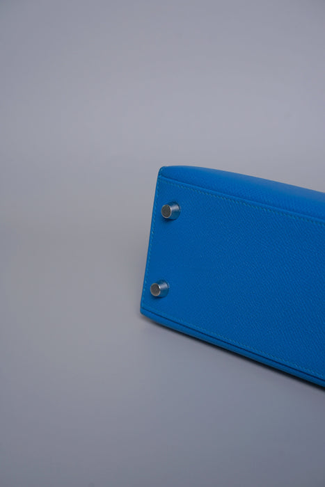Hermes Kelly 25 in Blue Zanzibar Epsom Phw (Brand New)