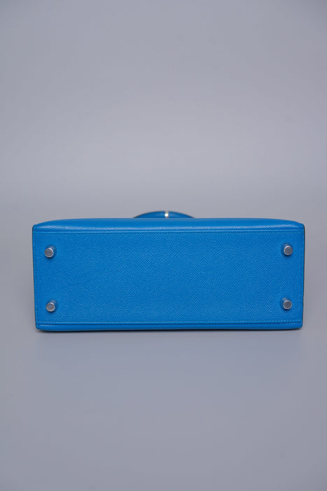 Hermes Kelly 25 in Blue Zanzibar Epsom Phw (Brand New)