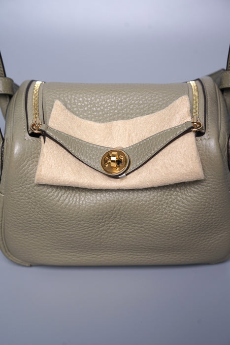 Hermes Mini Lindy in Sauge Ghw