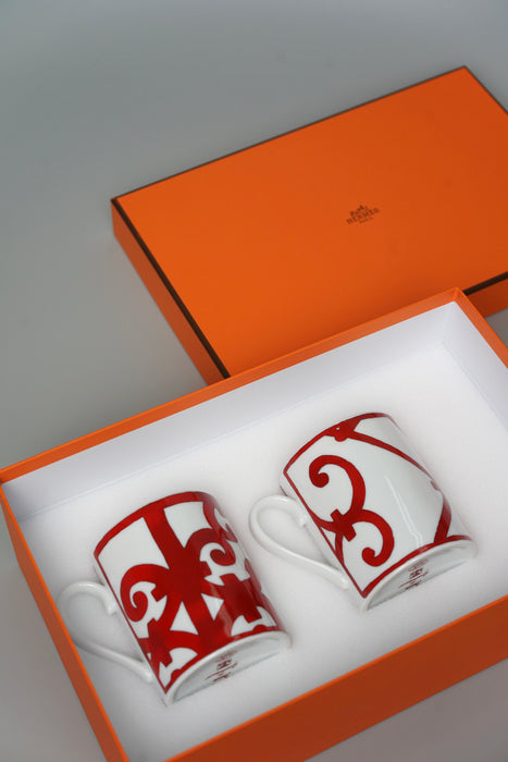 Hermes Balcon du Guadalquivir Set of 2 Mugs in Porcelain (Brand New)