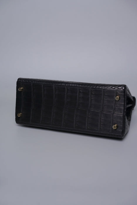 Hermes Kelly 28 in Noir Matte Niloticus  Ghw (Brand New)