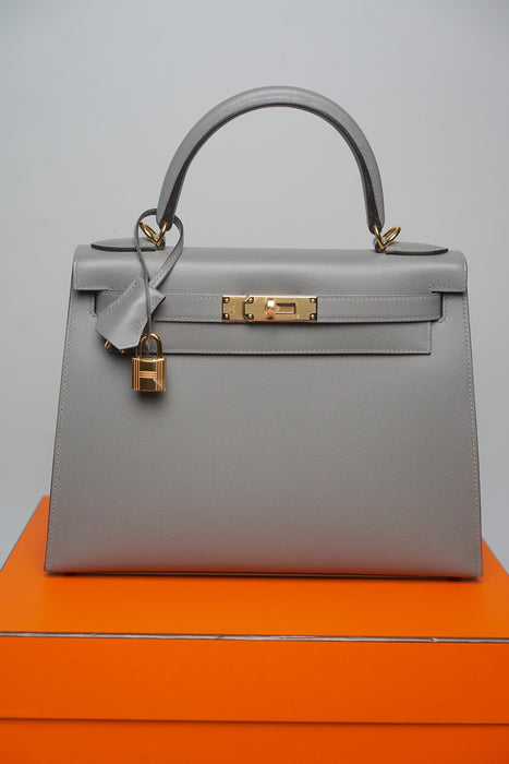 Hermes Kelly 28 Sellier in Gris Meyer Madame Ghw (Brand New)