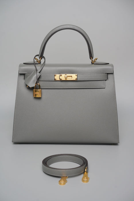 Hermes Kelly 28 Sellier in Gris Meyer Madame Ghw (Brand New)