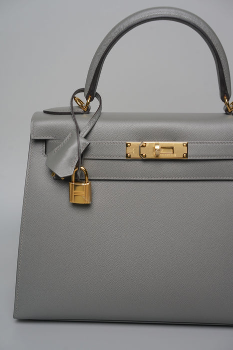 Hermes Kelly 28 Sellier in Gris Meyer Madame Ghw (Brand New)