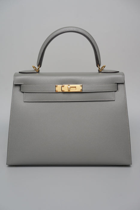 Hermes Kelly 28 Sellier in Gris Meyer Madame Ghw (Brand New)