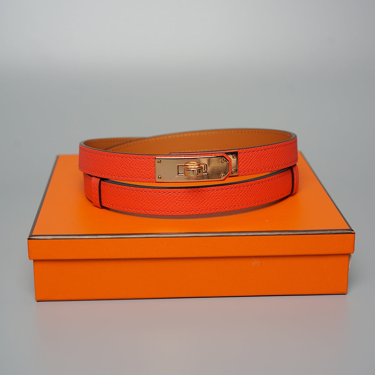 Hermès Kelly 18 Belt Orange Hermes Orange Field Kelly 18 Belt – THE CLOSET main image 2