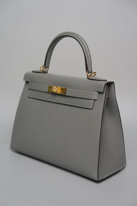Hermes Kelly 28 Sellier in Gris Meyer Madame Ghw (Brand New)