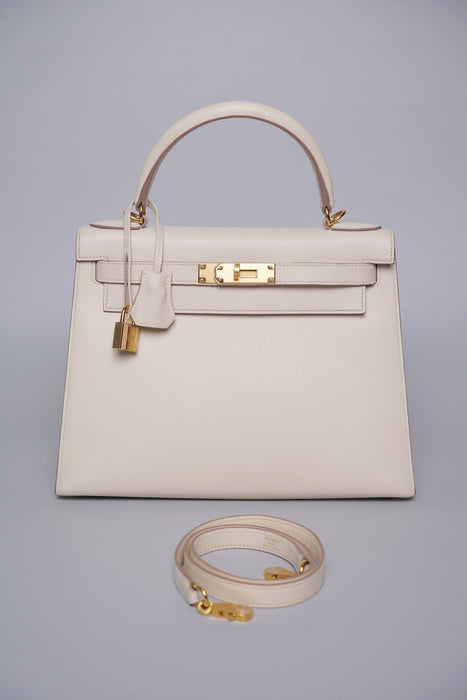 Hermes Kelly 28 Sellier in Craie Epsom Ghw (Brand New)
