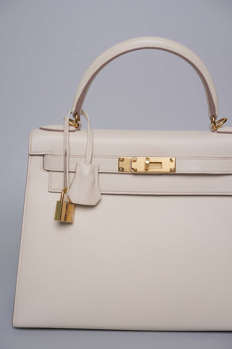 Hermes Kelly 28 Sellier in Craie Epsom Ghw (Brand New)