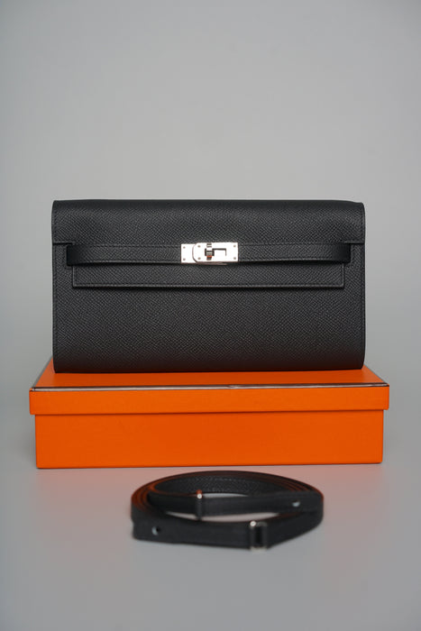 Hermes Kelly To Go in Black Epsom Phw (Brand New)