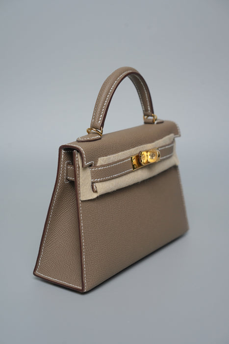 Hermes Kelly 20 in Etoupe Epsom Ghw (Brand New)