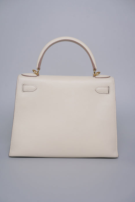 Hermes Kelly 28 Sellier in Craie Epsom Ghw (Brand New)