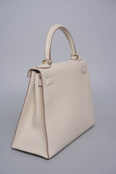 Hermes Kelly 28 Sellier in Craie Epsom Ghw (Brand New)