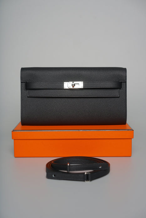 Hermes Kelly To Go in Black Epsom Phw (Brand New)