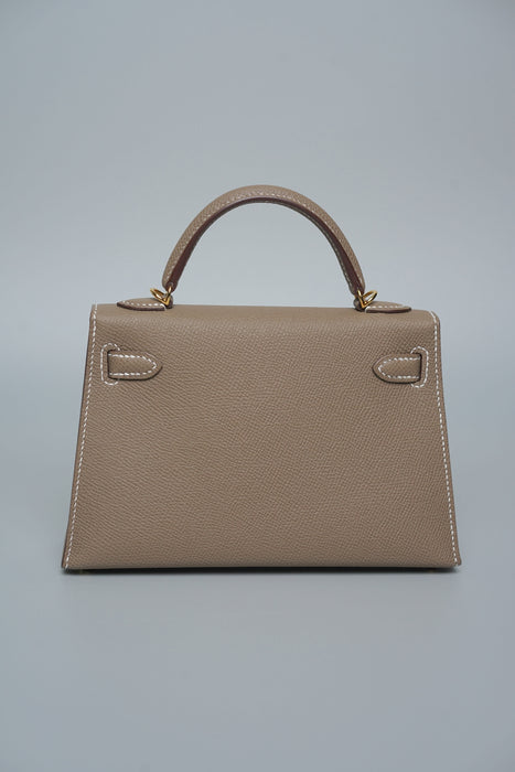 Hermes Kelly 20 in Etoupe Epsom Ghw (Brand New)
