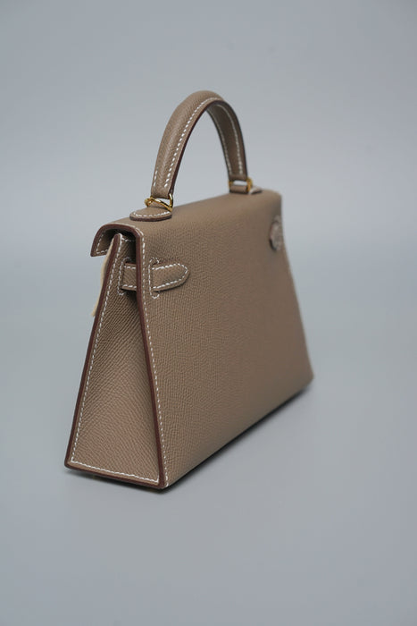 Hermes Kelly 20 in Etoupe Epsom Ghw (Brand New)