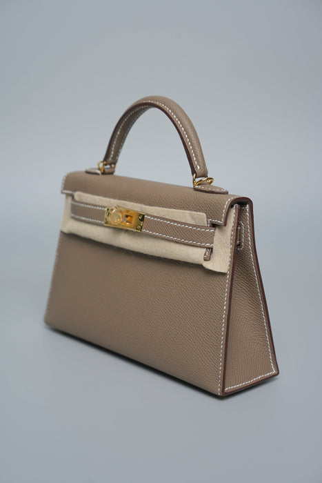 Hermes Kelly 20 in Etoupe Epsom Ghw (Brand New)