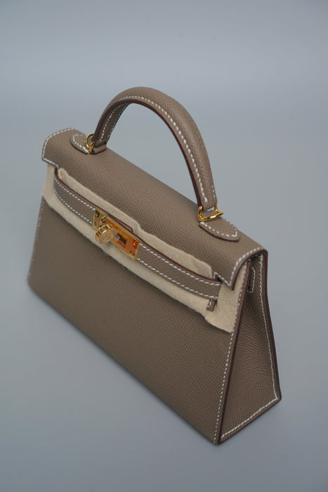 Hermes Kelly 20 in Etoupe Epsom Ghw (Brand New)