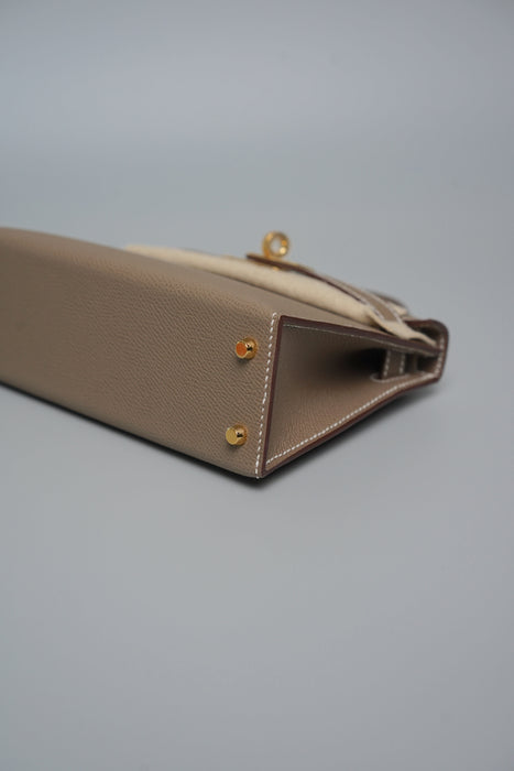 Hermes Kelly 20 in Etoupe Epsom Ghw (Brand New)