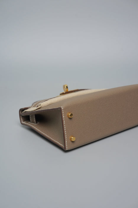 Hermes Kelly 20 in Etoupe Epsom Ghw (Brand New)