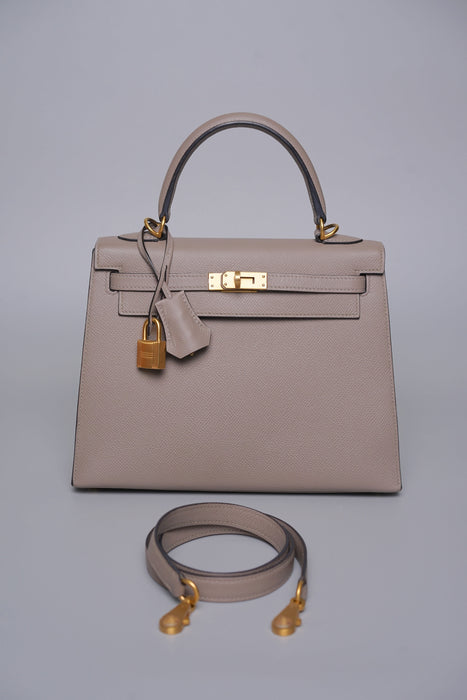 Hermes Kelly 25 HSS in Gris Asphalt Epsom Bghw (Brand New)