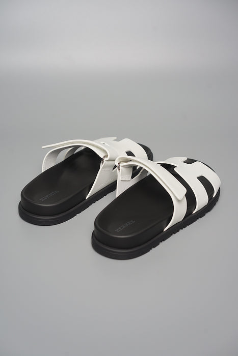 Hermes Chypre Sandals in Blanc Size 37.5 (Brand New)