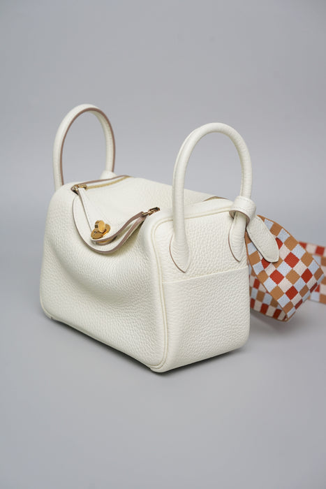 Hermes Mini Lindy in Mushroom Ghw