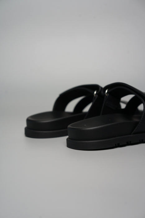Hermes Chypre Sandals in Noir Size 37.5 (Brand New)