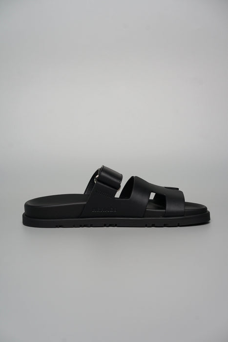 Hermes Chypre Sandals in Noir Size 37.5 (Brand New)